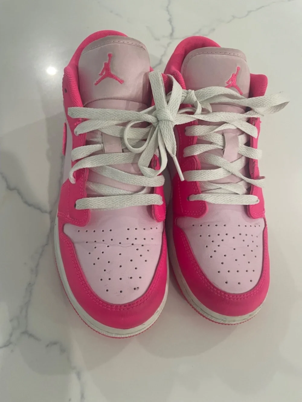 Pink custom embellished Nike dunks